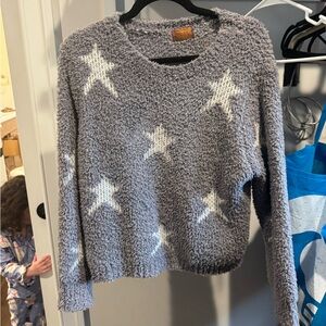 Gray Star Pattern Sweater
